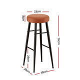 Artiss round bar stool seat close-up showing thick PU leather padding — Allure Home Collections