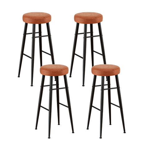 Artiss brown PU leather round bar stools set of 4 — Allure Home Collections