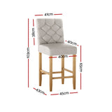 Artiss linen bar stool neutral linen fabric seat and frame detail — Allure Home Collections