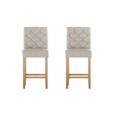 Two Artiss linen upholstered bar stools at kitchen counter — Allure Home Collections