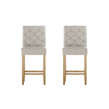Two Artiss linen upholstered bar stools at kitchen counter — Allure Home Collections
