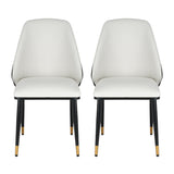 Two Artiss beige and black dining chairs at dining table — Allure Home Collections