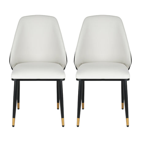 Two Artiss beige and black dining chairs at dining table — Allure Home Collections