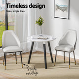 Side profile of Artiss dining chair showing beige seat and black frame — Allure Home Collections