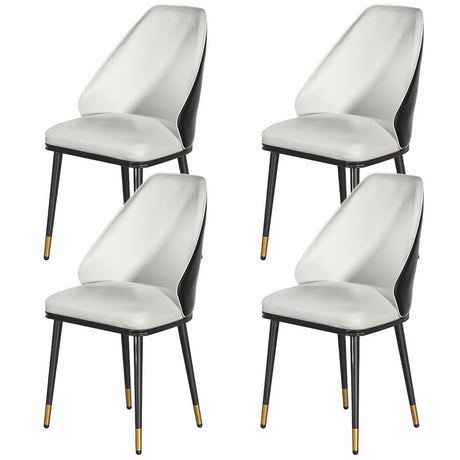 Artiss Beige and Black PU Leather Dining Chairs — Set of 4 — Allure Home Collections