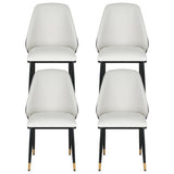Artiss Beige and Black PU Leather Dining Chairs — Set of 4 — Allure Home Collections