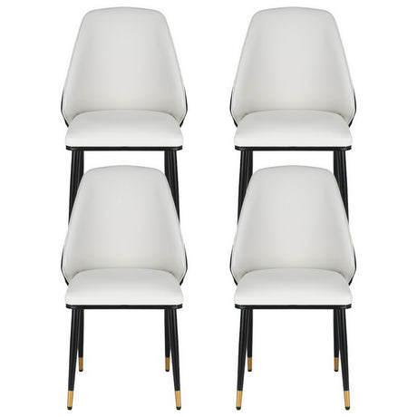 Artiss Beige and Black PU Leather Dining Chairs — Set of 4 — Allure Home Collections