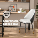 Artiss Beige and Black PU Leather Dining Chairs — Set of 4 — Allure Home Collections