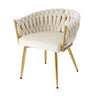 Artiss Velvet Weaving Armchair Dining Chair — Single, Multiple Colours — Allure Home Collections