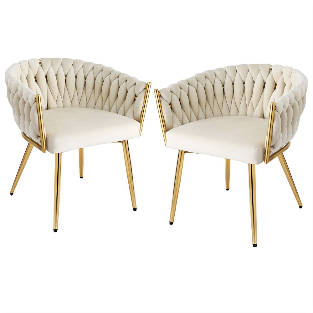 Artiss Velvet Armchair Dining Chairs — Set of 2, Multiple Colours — Allure Home Collections