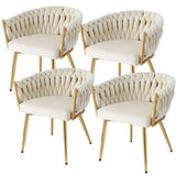 Artiss Velvet Armchair Dining Chairs — Set of 4, Beige, Black or Grey — Allure Home Collections