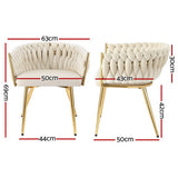 Artiss Velvet Armchair Dining Chairs — Set of 4, Beige, Black or Grey — Allure Home Collections