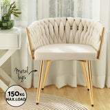 Artiss Velvet Armchair Dining Chairs — Set of 4, Beige, Black or Grey — Allure Home Collections