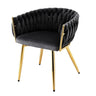 Artiss Velvet Weaving Armchair Dining Chair — Single, Multiple Colours — Allure Home Collections