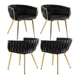 Artiss Velvet Armchair Dining Chairs — Set of 4, Beige, Black or Grey — Allure Home Collections