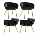 Artiss Velvet Armchair Dining Chairs — Set of 4, Beige, Black or Grey — Allure Home Collections