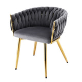 Artiss Velvet Weaving Armchair Dining Chair — Single, Multiple Colours — Allure Home Collections