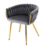 Artiss Velvet Weaving Armchair Dining Chair — Single, Multiple Colours — Allure Home Collections