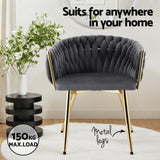 Artiss Velvet Weaving Armchair Dining Chair — Single, Multiple Colours — Allure Home Collections