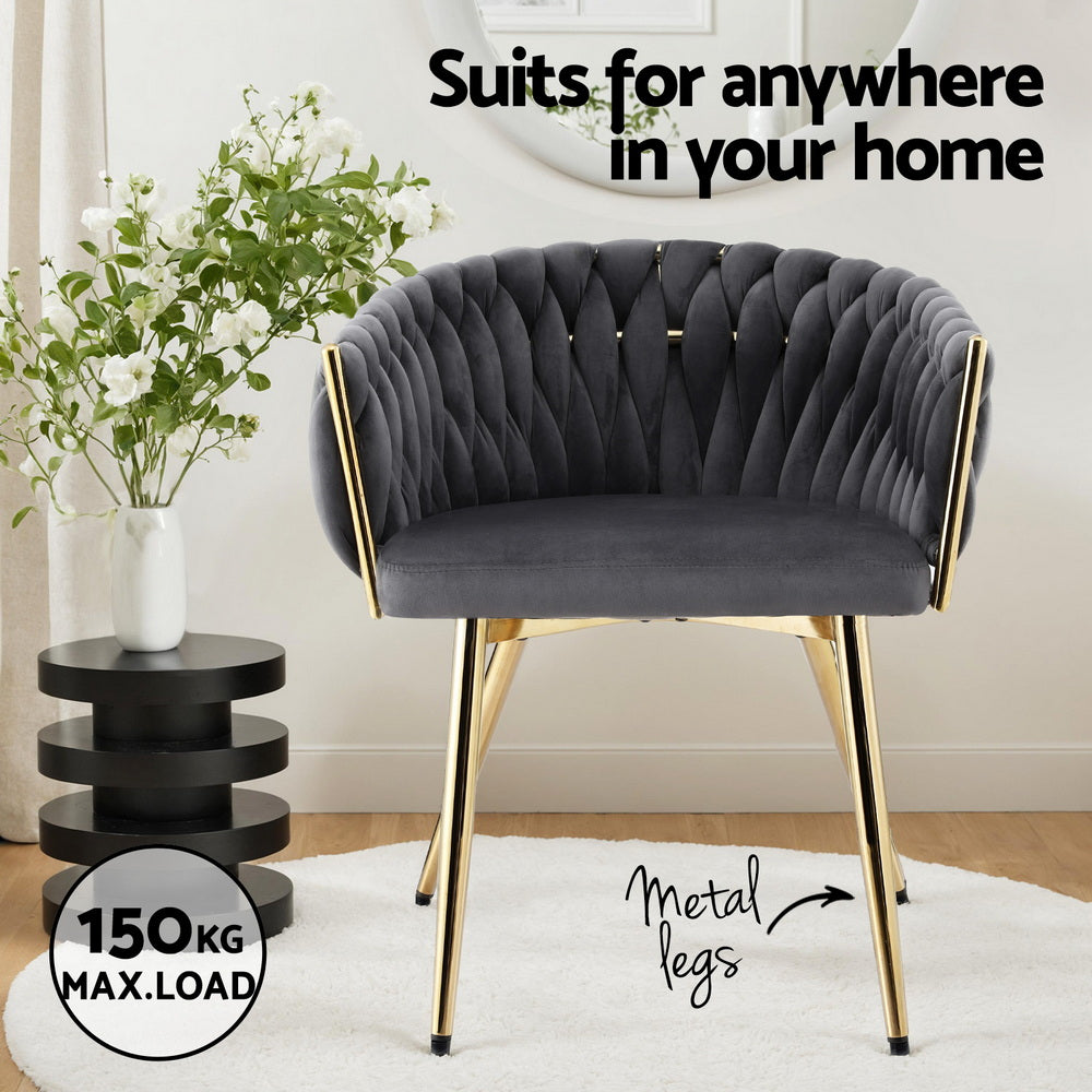 Artiss Velvet Armchair Dining Chairs — Set of 2, Multiple Colours — Allure Home Collections