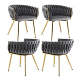 Artiss Velvet Armchair Dining Chairs — Set of 4, Beige, Black or Grey — Allure Home Collections