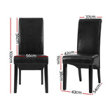 Artiss Black PU Leather Parsons Dining Chairs — Set of 2 — Allure Home Collections