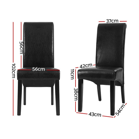 Artiss Black PU Leather Parsons Dining Chairs — Set of 2 — Allure Home Collections