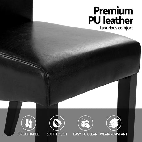 Artiss Black PU Leather Parsons Dining Chairs — Set of 2 — Allure Home Collections