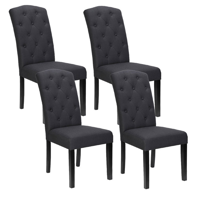 Artiss Dansk Dark Grey Linen Parsons Dining Chairs — Set of 4 — Allure Home Collections