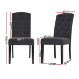 Artiss Dansk Dark Grey Linen Parsons Dining Chairs — Set of 4 — Allure Home Collections