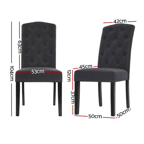 Artiss Dansk Dark Grey Linen Parsons Dining Chairs — Set of 4 — Allure Home Collections