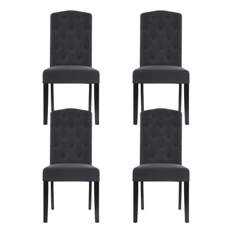 Artiss Dansk Dark Grey Linen Parsons Dining Chairs — Set of 4 — Allure Home Collections