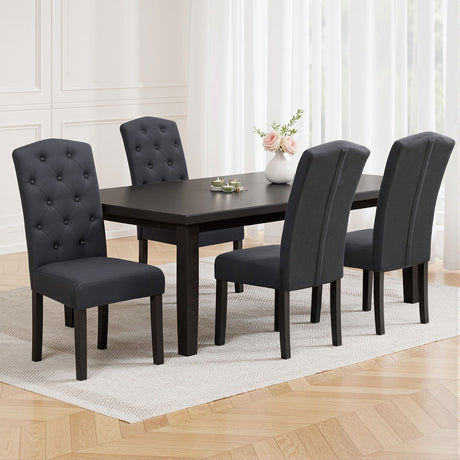 Artiss Dansk Dark Grey Linen Parsons Dining Chairs — Set of 4 — Allure Home Collections