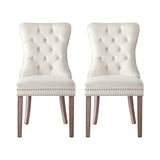 Artiss PU Leather Button-Tufted Dining Chairs — Set of 2, Black, Beige or Grey — Allure Home Collections