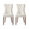 Artiss PU Leather Button-Tufted Dining Chairs — Set of 2, Black, Beige or Grey — Allure Home Collections