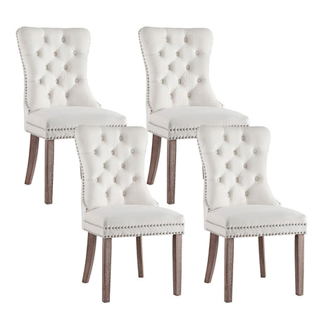 Artiss Grey Velvet Button-Tufted Dining Chairs — Set of 4, Grey or Beige — Allure Home Collections