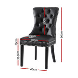 Artiss PU Leather Button-Tufted Dining Chairs — Set of 2, Black, Beige or Grey — Allure Home Collections