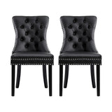Artiss PU Leather Button-Tufted Dining Chairs — Set of 2, Black, Beige or Grey — Allure Home Collections