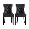 Artiss PU Leather Button-Tufted Dining Chairs — Set of 2, Black, Beige or Grey — Allure Home Collections