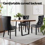 Artiss PU Leather Button-Tufted Dining Chairs — Set of 2, Black, Beige or Grey — Allure Home Collections