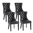 Artiss Black PU Leather Button-Tufted Dining Chairs — Set of 4 — Allure Home Collections