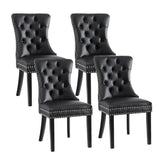 Artiss Black PU Leather Button-Tufted Dining Chairs — Set of 4 — Allure Home Collections