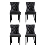 Artiss Black PU Leather Button-Tufted Dining Chairs — Set of 4 — Allure Home Collections