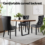 Artiss Black PU Leather Button-Tufted Dining Chairs — Set of 4 — Allure Home Collections