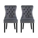 Artiss PU Leather Button-Tufted Dining Chairs — Set of 2, Black, Beige or Grey — Allure Home Collections