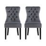 Artiss PU Leather Button-Tufted Dining Chairs — Set of 2, Black, Beige or Grey — Allure Home Collections