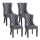 Artiss Grey Velvet Button-Tufted Dining Chairs — Set of 4, Grey or Beige — Allure Home Collections