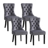 Artiss Grey Velvet Button-Tufted Dining Chairs — Set of 4, Grey or Beige — Allure Home Collections