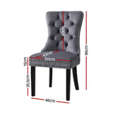 Artiss Grey Velvet Button-Tufted Dining Chairs — Set of 4, Grey or Beige — Allure Home Collections