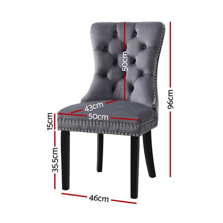 Artiss Grey Velvet Button-Tufted Dining Chairs — Set of 4, Grey or Beige — Allure Home Collections